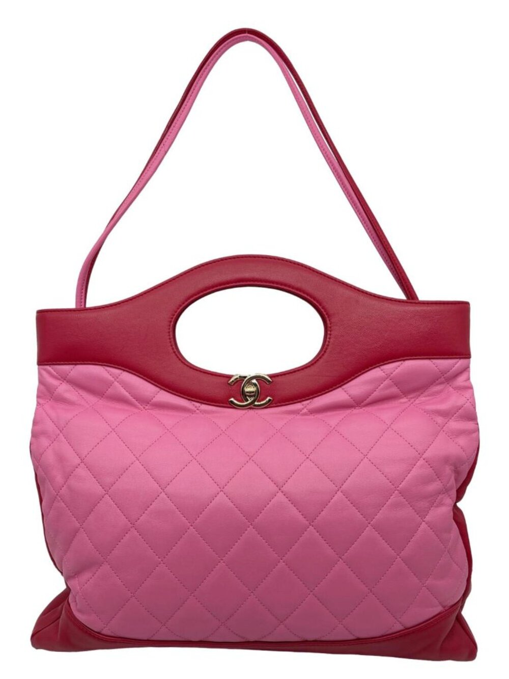 Chanel Large 31 Shopping Calfskin Leather Shoulder Bag Pink